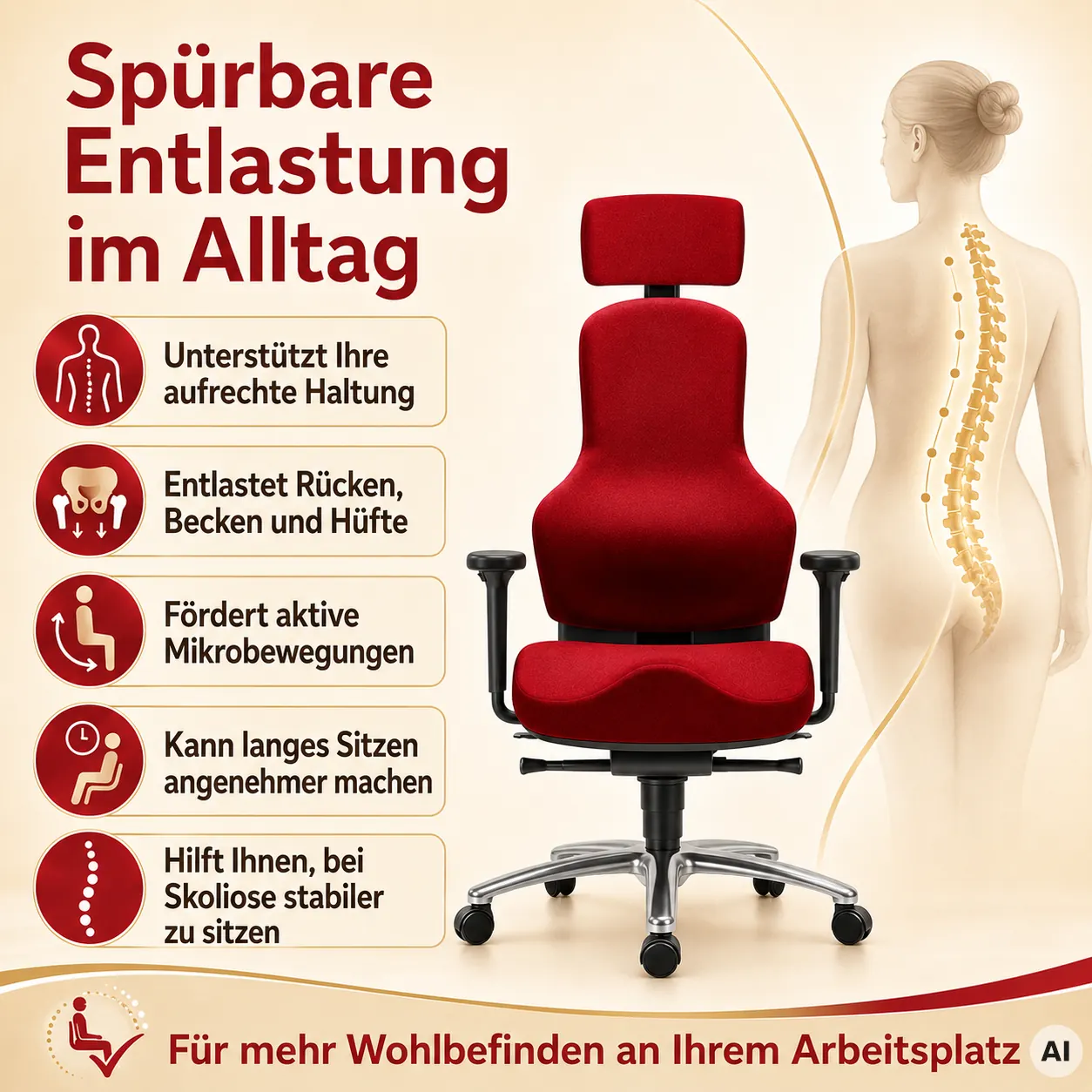 Ortholetic - Bürostuhl für eine fitte Hüfte