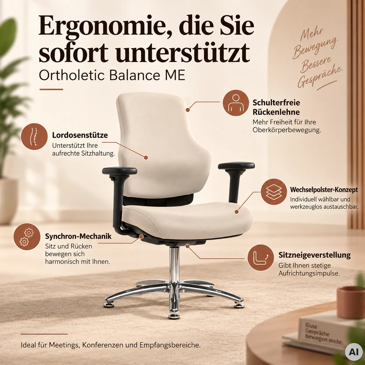 Ortholetic Balance ME - Ergonomischer Meetingstuhl