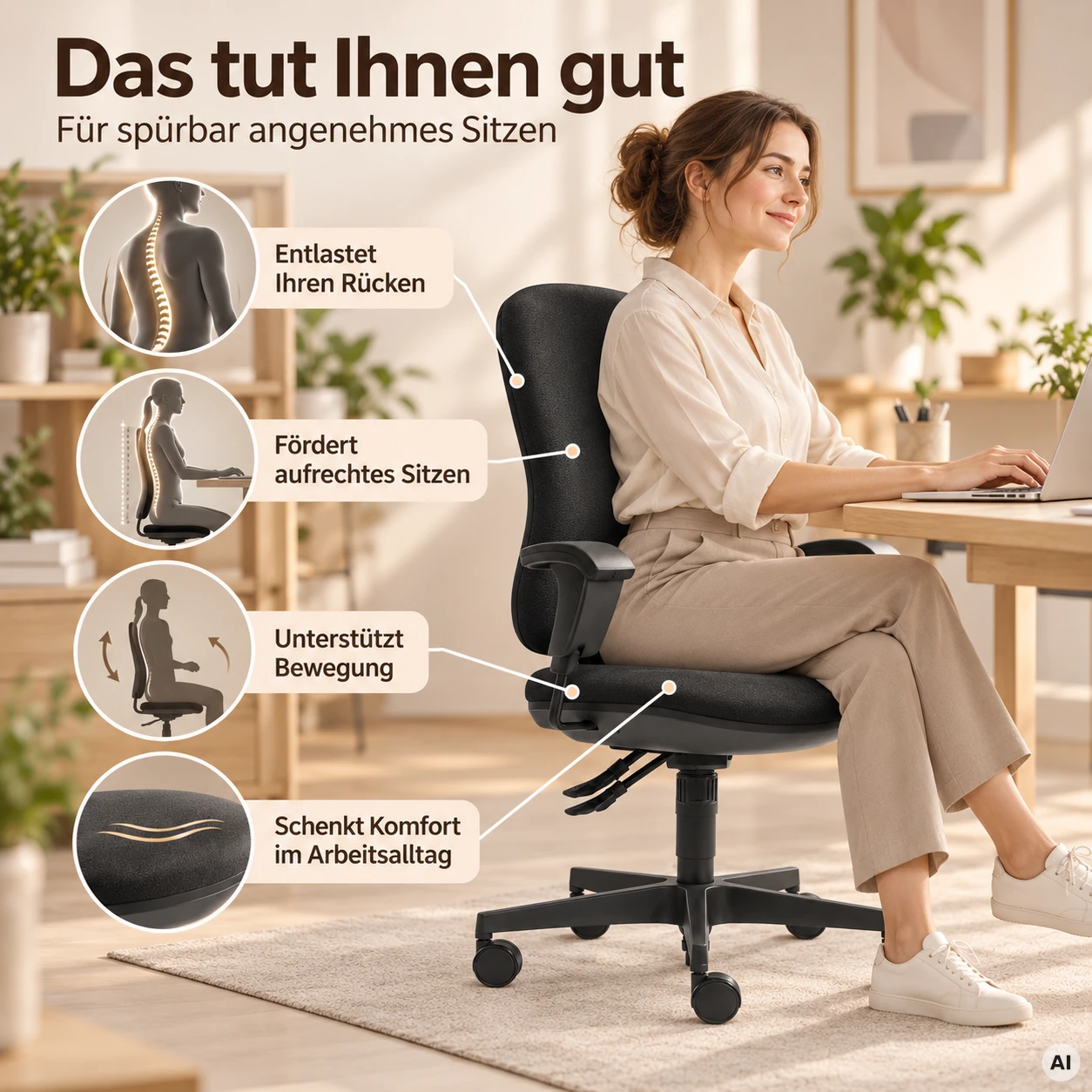 Flash Polster - Rückenfreundlicher Bürostuhl
